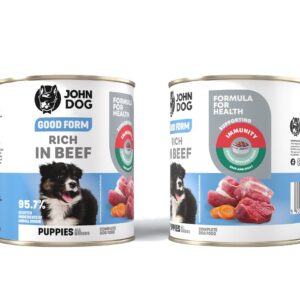 JOHN DOG Good Form Junior Rich in beef - drėgnas ėdalas šunims - 800g - Image 2