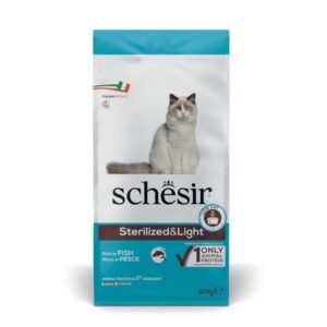 SCHESIR Adult Sterilized & Light Rich in fish - sausas kačių maistas - 10kg