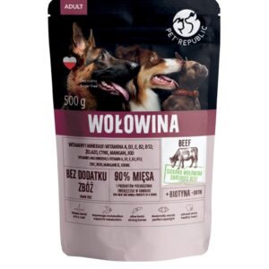 PET REPUBLIC Adult Beef - šlapias maistas šunims - 500g