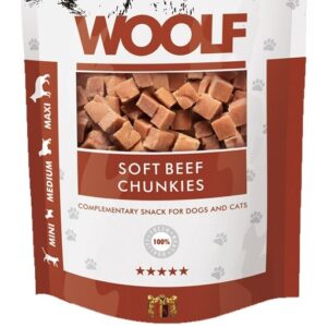 WOOLF Soft Beef Chunkies - skanėstas šunims ir katėms - 100 g