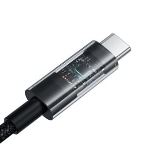 Baseus Gem USB A į USB C greitojo įkrovimo kabelis 1 m 100 W Juoda - Image 3