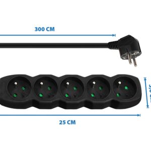Esperanza ELK208K Maitinimo juosta 5GN/3M Juoda - Image 2