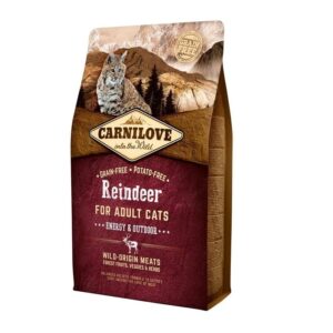 CARNILOVE Cat Energy & Outdoor Reindeer - sausas kačių maistas - 2kg
