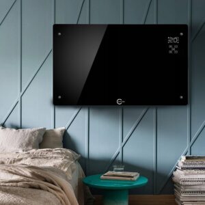 Carruzzo Q20F1 Stiklinis panelinis šildytuvas juodas - Image 2