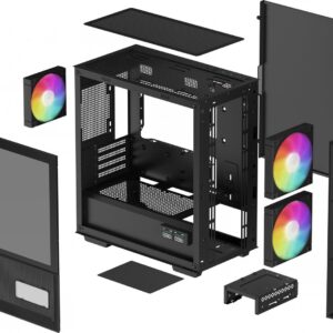 DeepCool CH360 DIGITAL „Micro Tower“ Juoda - Image 3