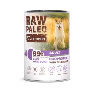 RAW PALEO Duoprotein Duck & Boar Adult - drėgnas ėdalas šunims - 400g
