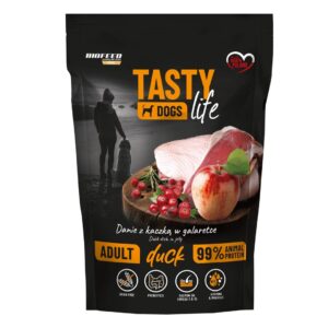 BIOFEED Tasty Dogs Life Duck - drėgnas ėdalas šunims - 150g