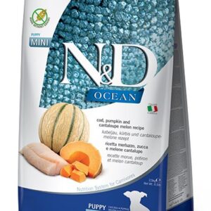 FARMINA N&D Ocean Dog Cod, Pumpkin & Cantaloupe Melon Puppy Mini - sausas šunų maistas - 800g