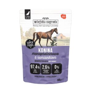 WIEJSKA ZAGRODA Monoprotein Horsemeat - drėgnas ėdalas šunims - 500g