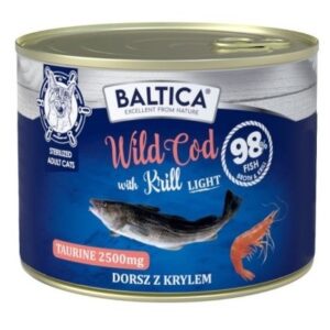 BALTICA Excellent Wild cod with krill Light - šlapias kačių maistas - 185g