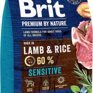BRIT Premium by Nature Sensitive Lamb with rice - sausas maistas šunims - 3 kg