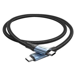 Vention USB 2.0 5A 240W 1,5 m JUODAS USB-C į C kabelis - Image 3