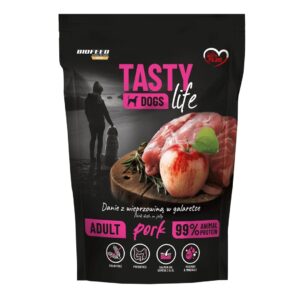 BIOFEED Tasty Dogs Life Pork - drėgnas ėdalas šunims - 500g
