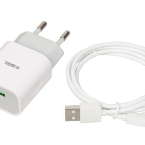 Maitinimo tinklo įkroviklis iBOX C-41 USB 2A, 1 USB prievadas, microUSB laidas, Baltas