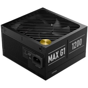 APNX MAX G1 1,200W 80 PLUS Gold Power Supply, ATX 3.1, PCIe 5.1, Fully Modular, Compact - 1,200 Watts, Black
