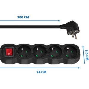 Esperanza ELK213K elektros tinklo ilgintuvas 3 m 4 AC išvestis(ys / čių) Vidaus Juoda - Image 3
