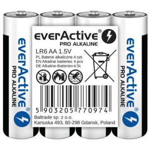 Šarminės baterijos everActive Pro Alkaline LR6 AA - 4 vnt.