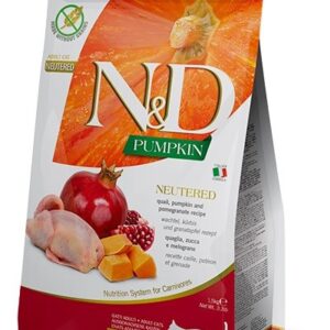 FARMINA Pumpkin N&D Neutered Quail - sausas kačių maistas - 5kg