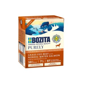 BOZITA Purely Paté Duoprotein Beef and salmon - drėgnas ėdalas šunims - 370g