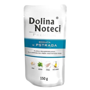 Dolina Noteci Premium turtingas upėtakiu - šlapias šunų maistas - 150g