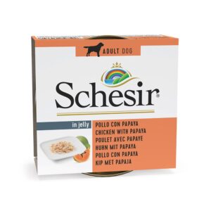SCHESIR Chicken with papaya in jelly - drėgnas ėdalas šunims - 150g