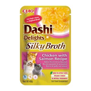 INABA CAT Dashi Delights Šilkinis sultinys Vištiena su lašiša - skanėstas katėms - 40g