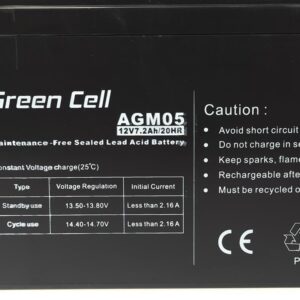 Green Cell AGM05 UPS akumuliatorius Rūgštinis akumuliatorius (VRLA) 12 V 7,2 Ah - Image 2