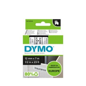 DYMO D1 Standard - Black on White - 12mm etikečių juostelė Juoda ant baltos - Image 2