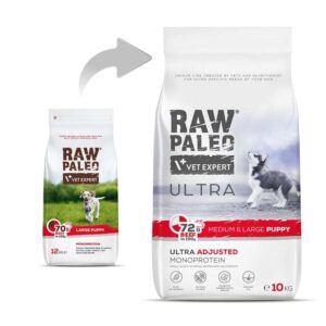 RAW PALEO Ultra Medium&Large Puppy Beef - sausas maistas šuniukams - 10 kg - Image 2