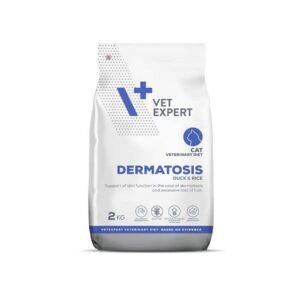VET EXPERT Veterinary Diet Dermatosis Cat Duck & Rice – sausas kačių maistas – 2 kg