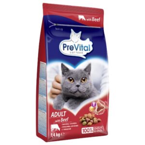 PREVITAL Cat Food Adult su jautiena - sausi katės maisto - 1,4 kg