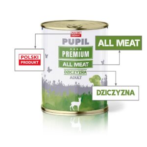 PUPIL Premium All Meat Venison - drėgnas ėdalas šunims - 800g - Image 2