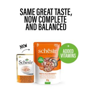 SCHESIR Tunas ir vištiena su krevetėmis želė - šlapias kačių maistas - 85g - Image 2