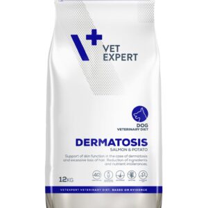 VET EXPERT Veterinary Diet Dermatosis Dog Lašiša & Bulvė - sausas šunų maistas - 12 kg