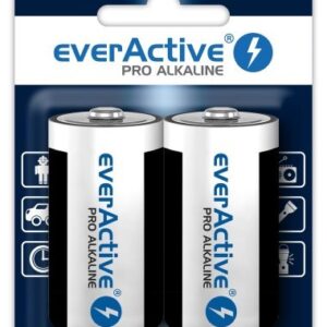 Šarminės baterijos everActive Pro Alkaline LR20 D - lizdinė plokštelė 2 vnt.
