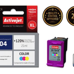 Activejet " " AH-704BR rašalas (pakaitinis HP 704 CN692AE; "Premium"; 20 ml; juodas) - Image 2