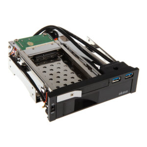 Akasa 5.25 inch drive bay for 1x 3.5 + 1x 2.5 inch, including 2x USB 3.0
