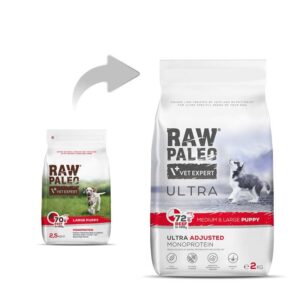RAW PALEO Ultra Medium&Large Puppy Beef - sausas maistas šuniukams - 2 kg - Image 3