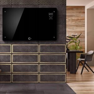 Carruzzo Q20F1 Stiklinis panelinis šildytuvas juodas