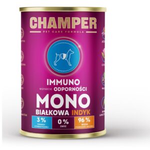 CHAMPER Immuno Monoprotein Turkey - drėgnas ėdalas šunims - 400g