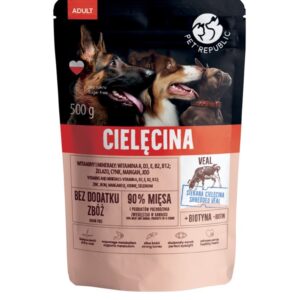 PET REPUBLIC Adult Veal - šlapias maistas šunims - 500g - Image 1
