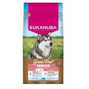 EUKANUBA Grain Free Senior Large Ocean Fish - sausas maistas šunims - 12kg