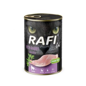 RAFI Cat Adult with rabbit - šlapias kačių maistas - 400g