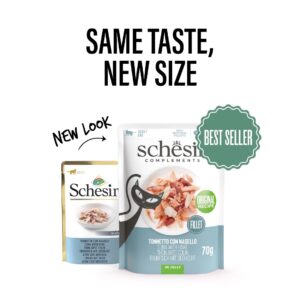 SCHESIR Tuna with hake in jelly - šlapias kačių maistas - 70g - Image 2