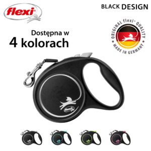 Flexi Black Design M 5 m Geltona Šuo Susitraukiantis pavadėlis - Image 3