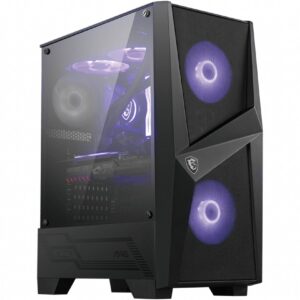 MSI MAG Forge 100M „Midi Tower“ Juoda, Permatomas