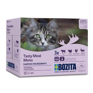 BOZITA Tasty meat menu - šlapias kačių maistas - 12 x 85g