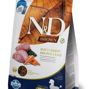 FARMINA N&D Brown Dog Lamb, Spirulina&Carrot Adult Mini - sausas maistas šunims - 2 kg