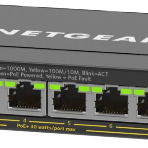 NETGEAR 8-Port Gigabit Ethernet PoE+ Plus Switch (GS308EP) Valdomas L2/L3 Gigabit Ethernet (10/100/1000) Maitinimas per Eternetą (PoE) Juoda - Image 2