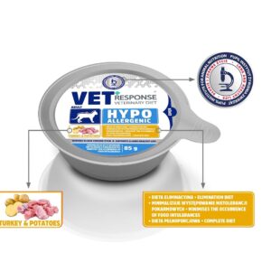 VET RESPONSE Hypoallergenic Turkey - šlapias kačių maistas - 85g - Image 2